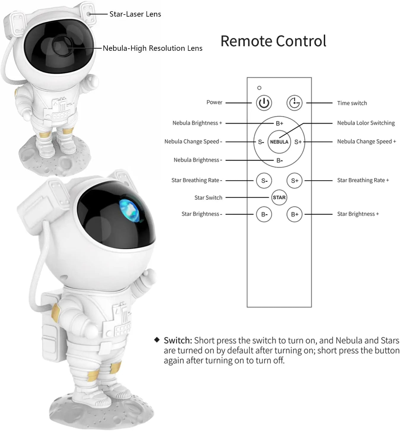 Astronaut Projector Moon Child Night Projector Bedroom Projector Nightlight Spaceman Projector Astronaut Light Projector Night Light Star Light Romantic