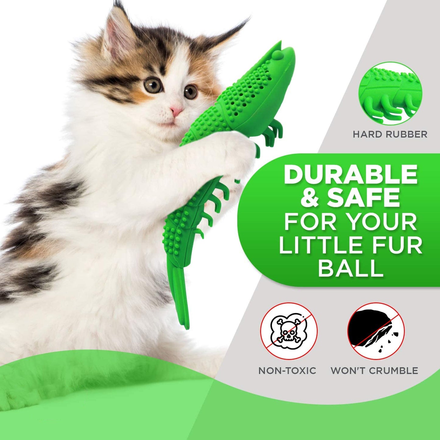 Pet Cat Toothbrush Catnip Toy, Silicone Easy to Clean Soft Durable Cat Toy Bite Resistant Fish Shape