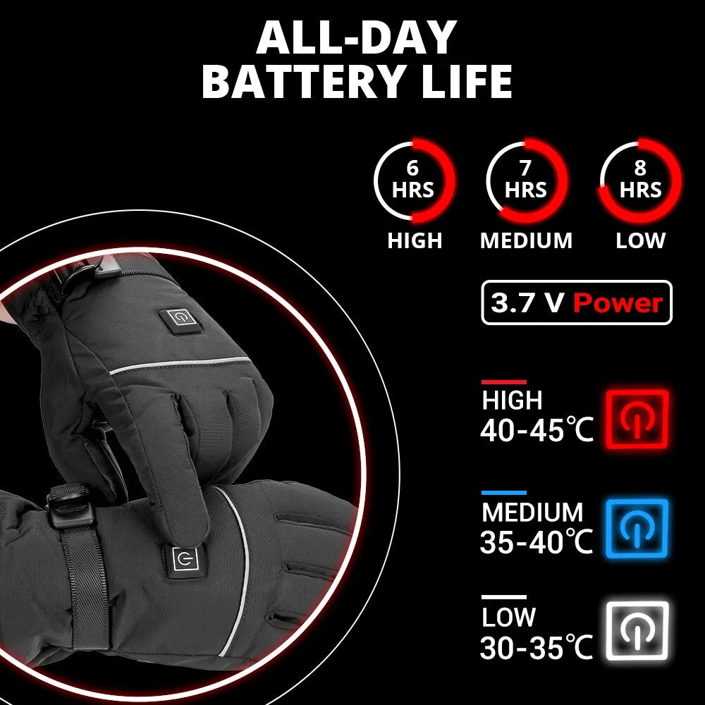 Heated Gloves for Men Women Rechargeable with 3000mAh Battery, Touch Screen Thin Heating Gloves, Soft Winter Electric Gloves