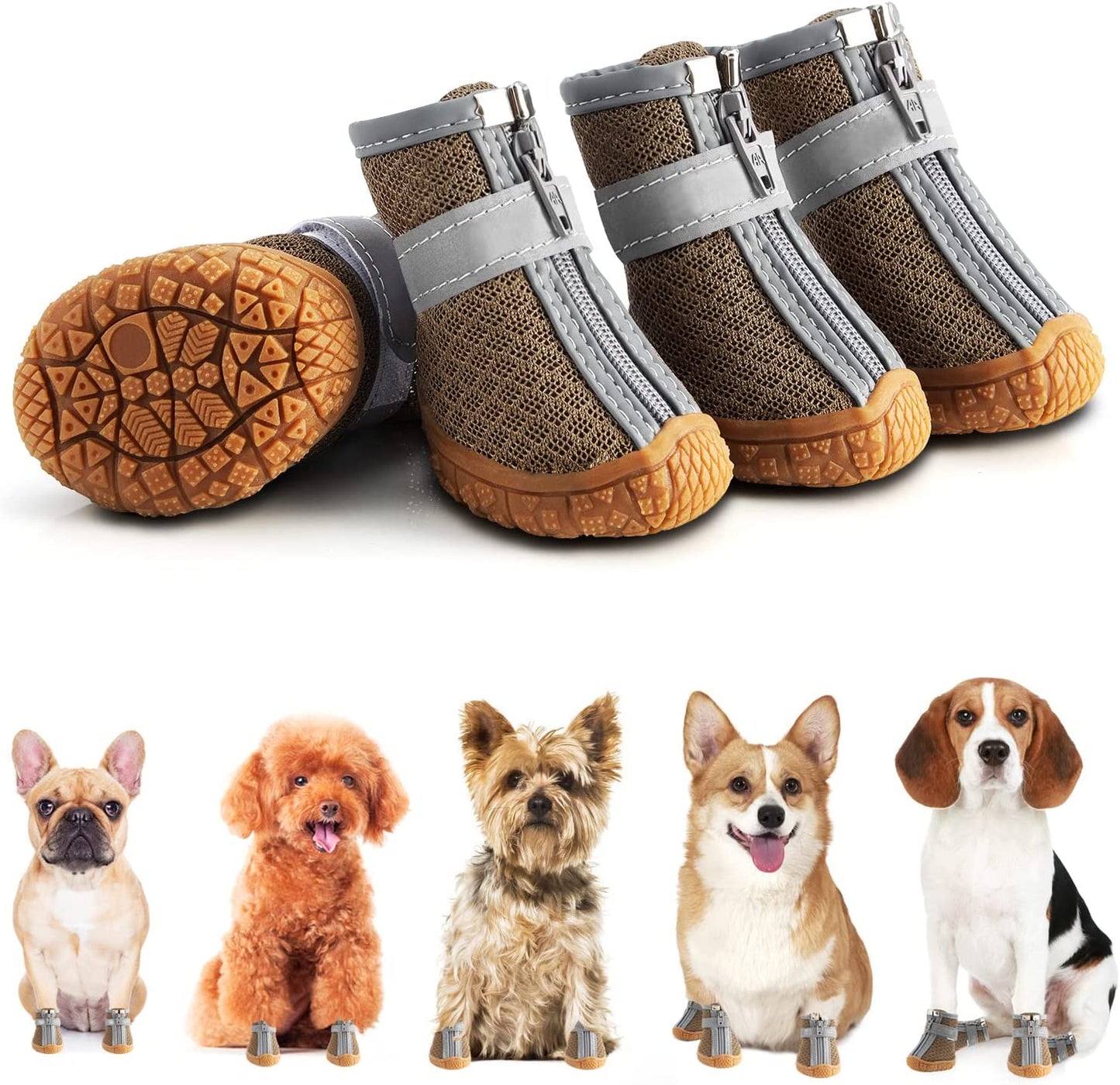 Dog Shoes for Hot Weather Breathable Dog Boots for Hot Pavement Dog Summer Shoes Non-Slip Pet Paw Protector