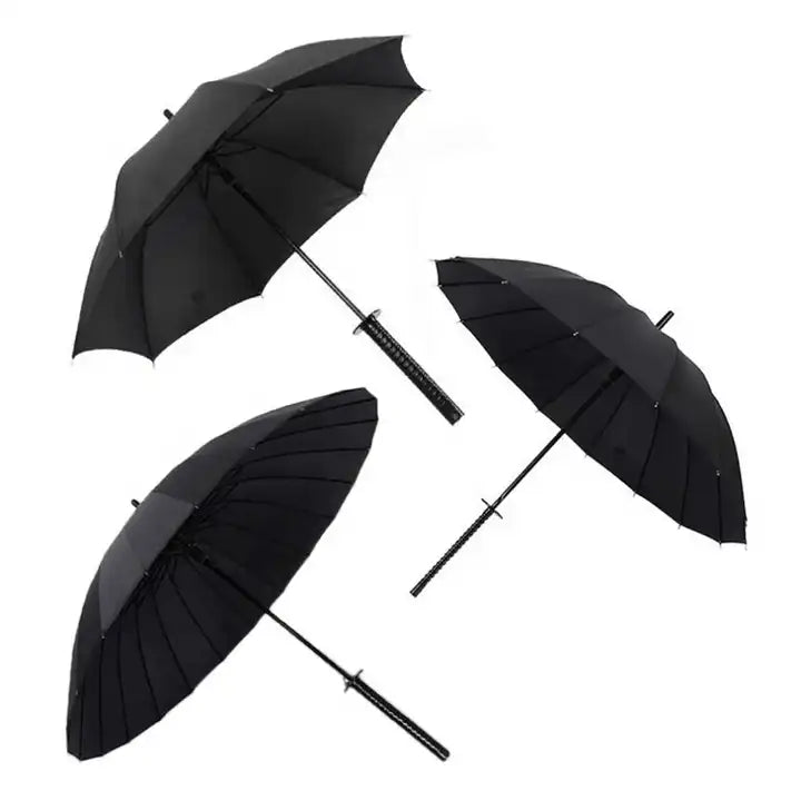 Samurai Umbrella Sword Handle Sun Rain Compact Folding Umbrella