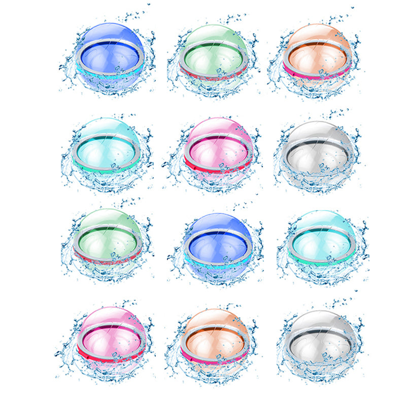 Reusable Water Balls Silicone Water Balloons with Self Sealing Quick Fill, Refillable Water Balls