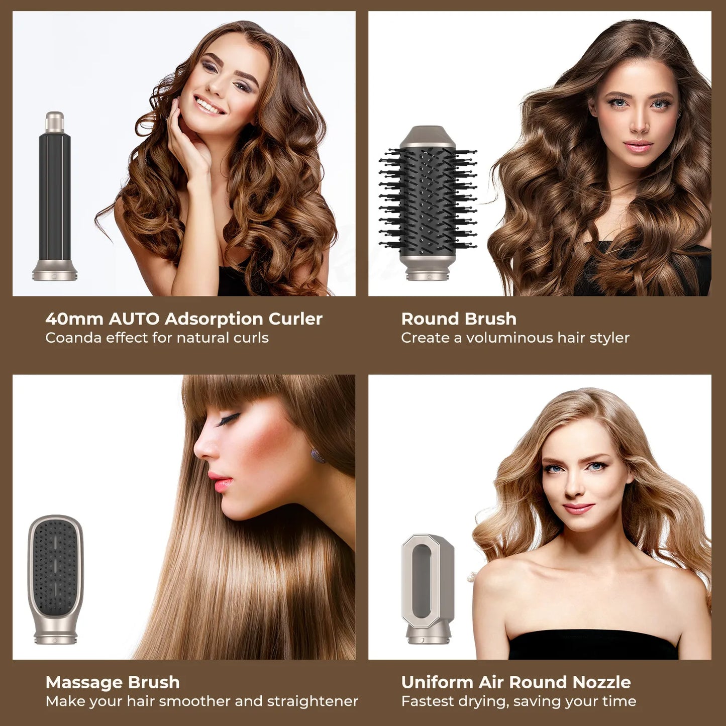 6 in 1 hair dryer brush - hair dryer and volumizer - all-in-one hair dryer and styler