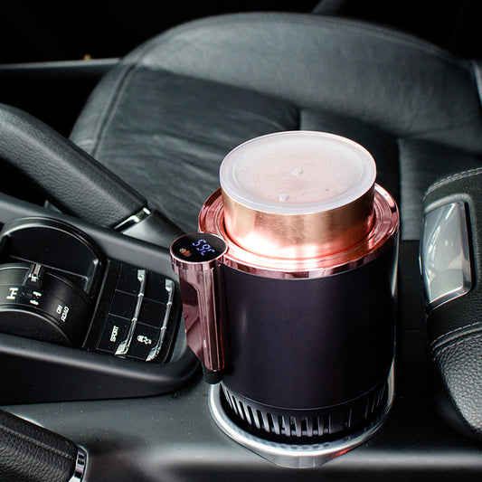 2 In1 Car Heating Cooling Cup 12V Smart Car Cup Holder Digital Temperature Display Drink Cup Mini Car Refrigerator