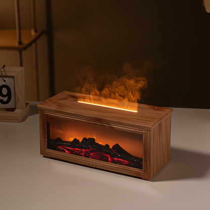Flame Effect Aroma Diffuser, 150ml Ultrasonic Humidifier with Fireplace Glow