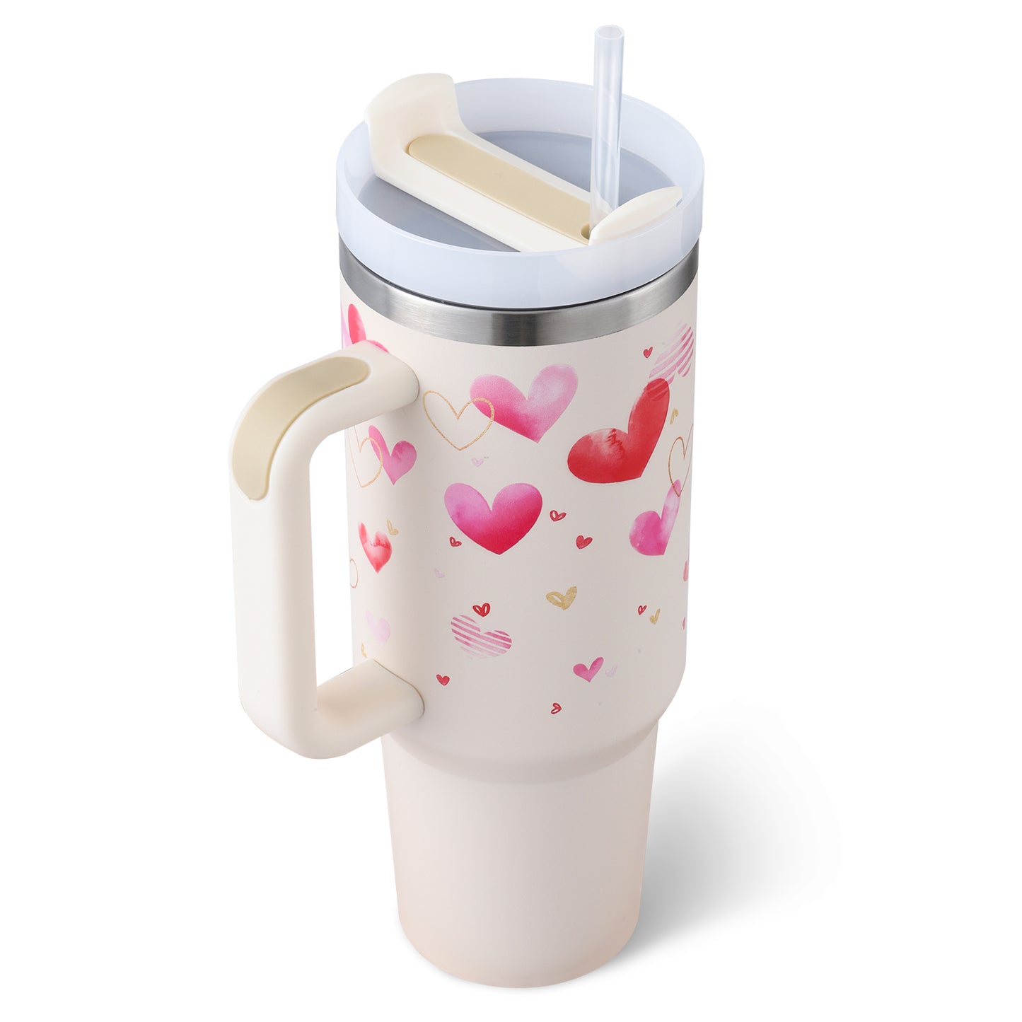 Stainless Steel Spill Proof Vacuum Coffee Cup Tumbler With Lid Tapered Mug Gifts For Valentine Lover Suitable For Car Gym Office Travel