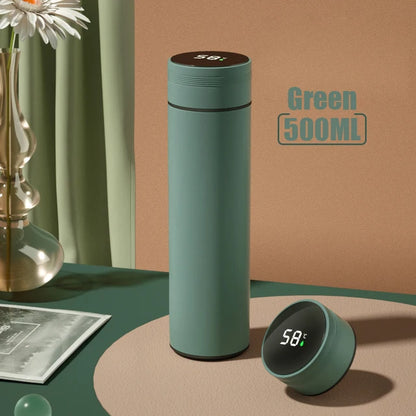 Stainless steel thermos bottle with digital temperature display, Intelligent temperature measurement cup