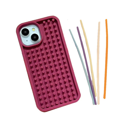 Stress-Relief Phone Case – Soft Silicone Fidget Cover with Bubble Pop Design for iPhone/Android