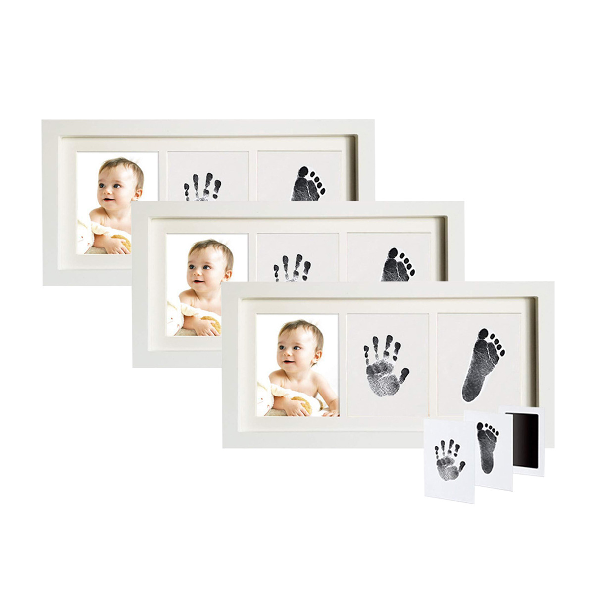Baby Handprint and Footprint Keepsake Frame with Clean Touch Ink Pad