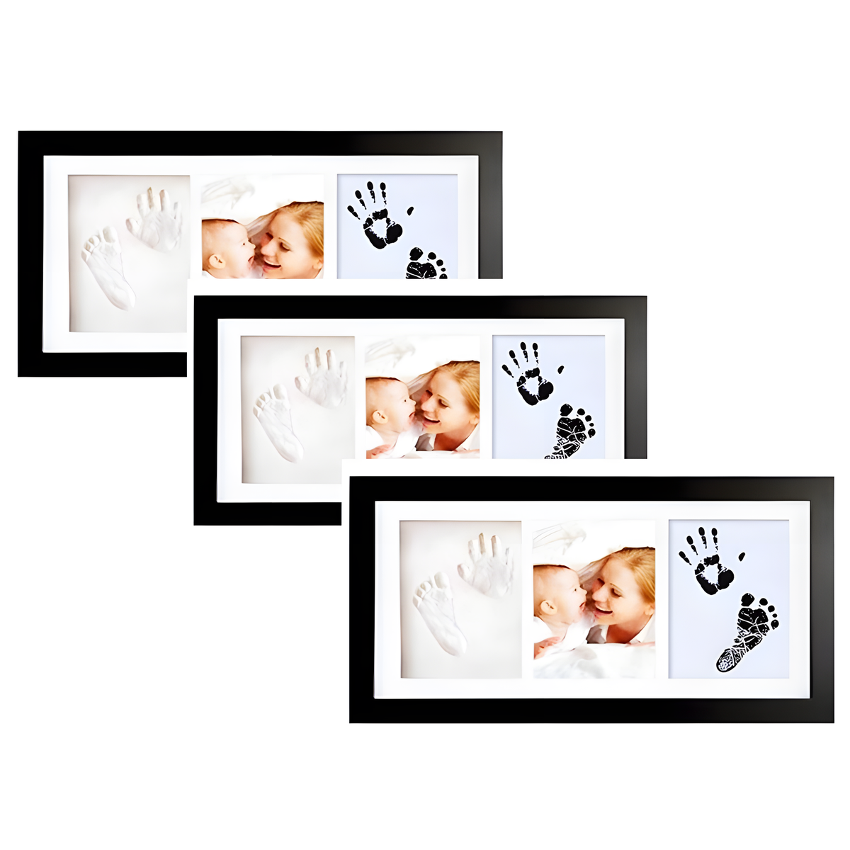 Baby Handprint and Footprint Keepsake Frame with Clean Touch Ink Pad