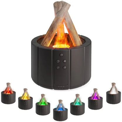 Flame Aroma Diffuser Bonfire Air Humidifier Ultrasonic Cool Mist Maker Fogger LED Essential Oil Lamp Difusor