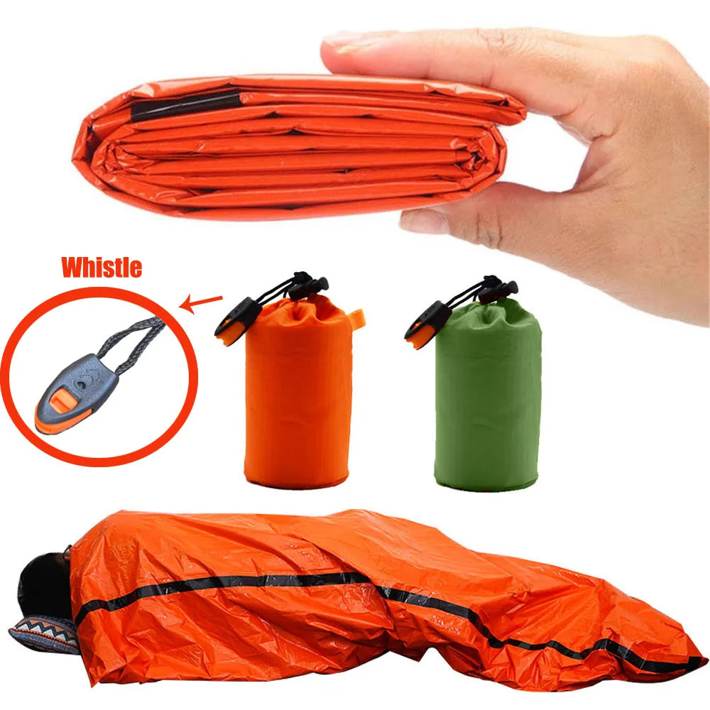 Emergency Sleeping Bag Thermal Survival Blanket | Lightweight Waterproof Bivy Sack for Camping & Hiking