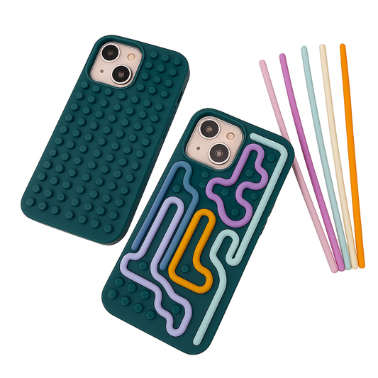 Stress-Relief Phone Case – Soft Silicone Fidget Cover with Bubble Pop Design for iPhone/Android