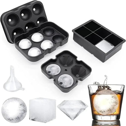 Silicone Ice Ball Mold Tray – Large Sphere Ice Maker for Whiskey, Cocktails & Drinks – BPA-Free Flexible Non-Stick Ice Cube Molds