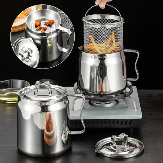 Frying Pot – Non-Stick Deep Fryer for Cooking, Oil Pot with Lid for Home Kitchen, & Frying Food