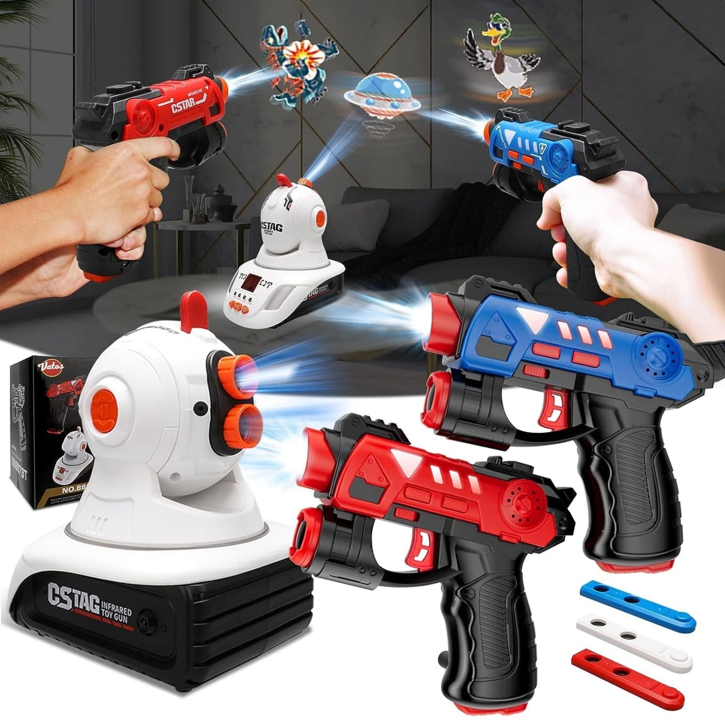 Interactive Projector Shooting Game – Motion Sensor Target Play for Kids with Lights & Sound