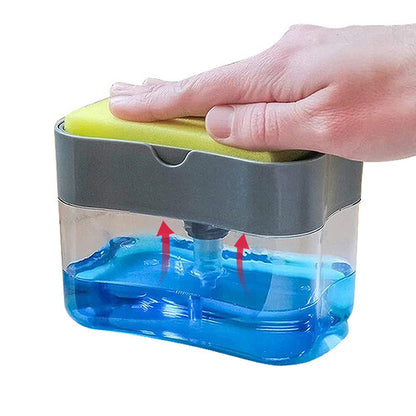 Dish Soap Dispenser for Sponges – Refillable Liquid Soap Pump Holder, Kitchen Sink Organizer