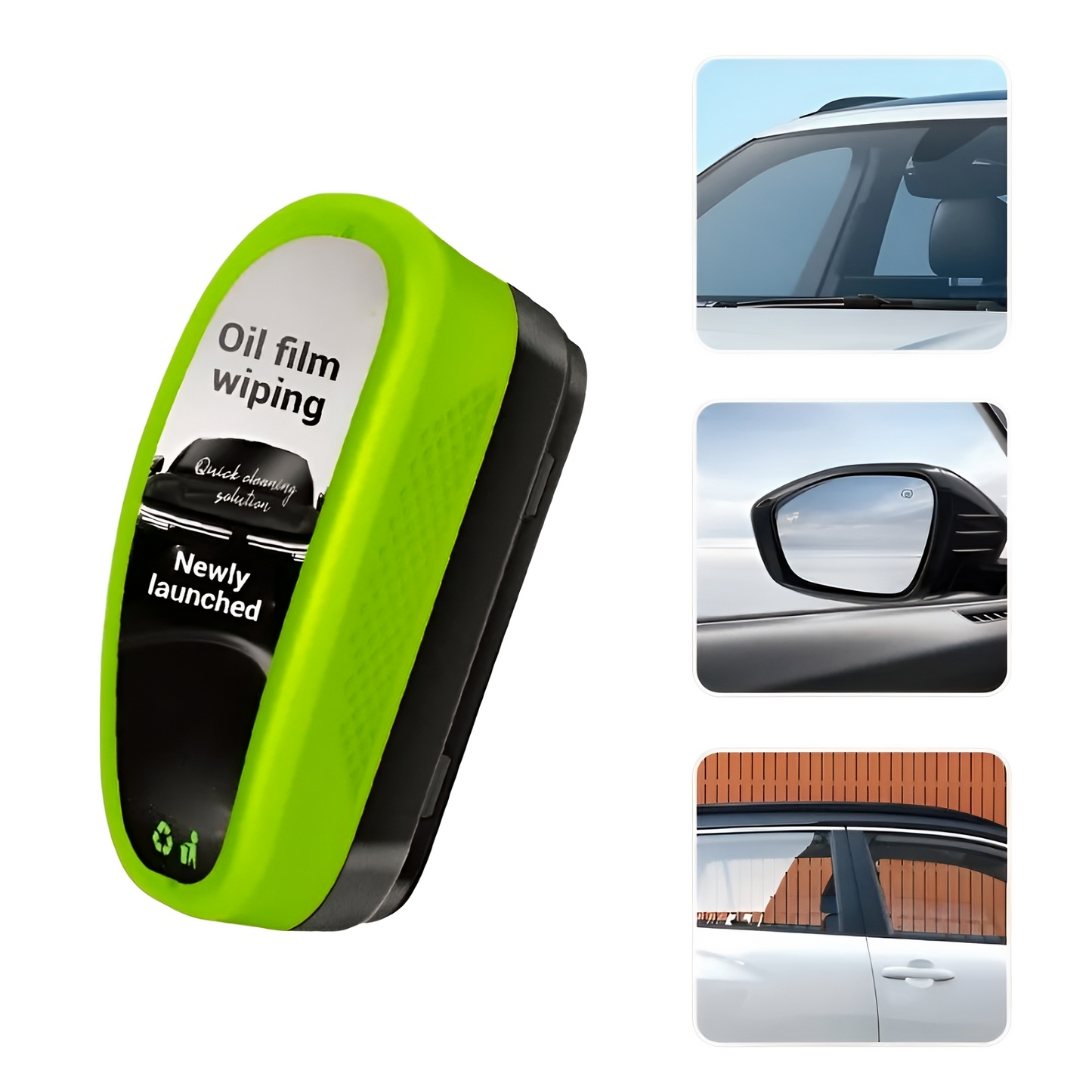 Green Oil Film Wipe for Car Windshield Glass Cleaner | Anti-Fog, Stain Remover, Clear View