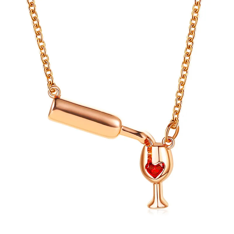 Wine Bottle Necklace – Unique Wine Lover Jewelry, Creative Gift for Women & Men