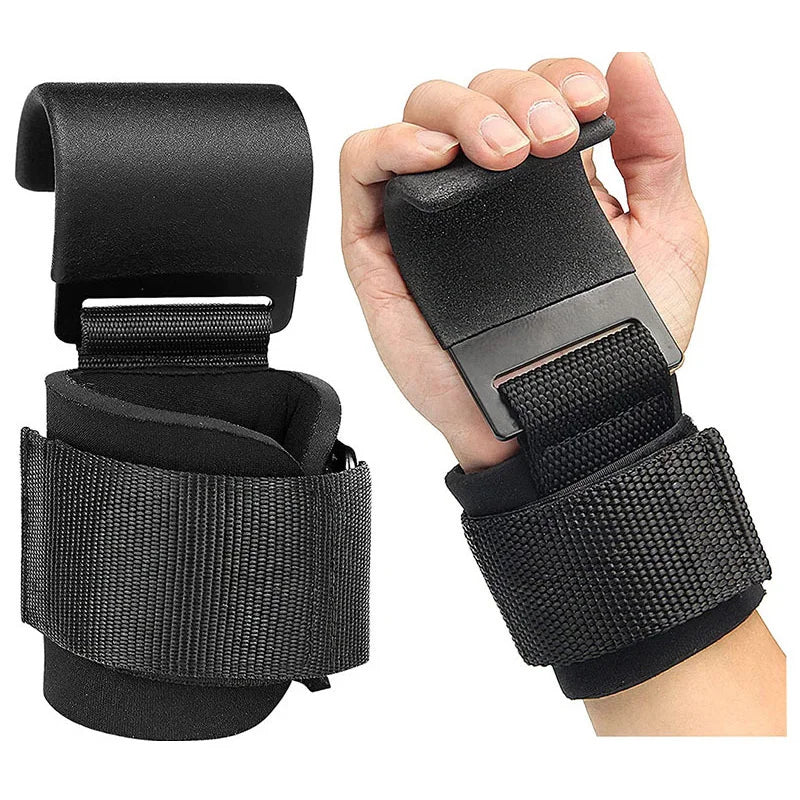 Weight Lifting Hooks with Wrist Straps – Heavy Duty Gym Grip Support for Deadlifts, Pull-Ups, and Weightlifting Training