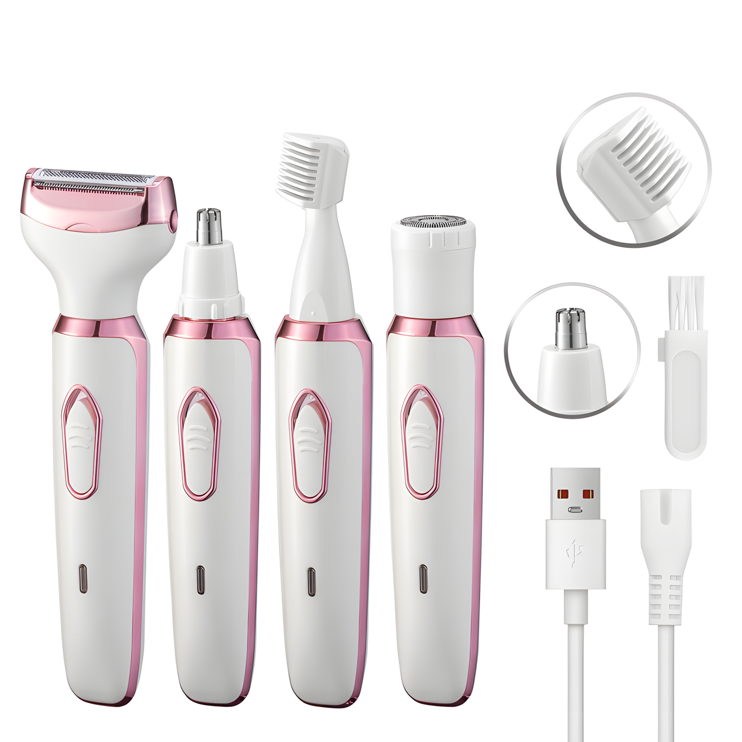 Women's Rechargeable Body Shaver, 4 in 1 Cordless Trimmer for Legs and Bikini