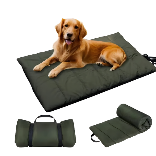 Roll Up Dog Travel Bed, Padded 90x60cm Mat for Car Boot and Camping