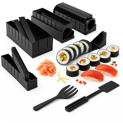 Sushi Maker Kit – Easy DIY Sushi Roll Maker, Includes Bamboo Mat, Rice Paddle & Recipe Guide for Home Sushi Making