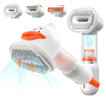 4 in 1 Electric Pet Grooming Brush with Vacuum Suction and Blow Nozzle
