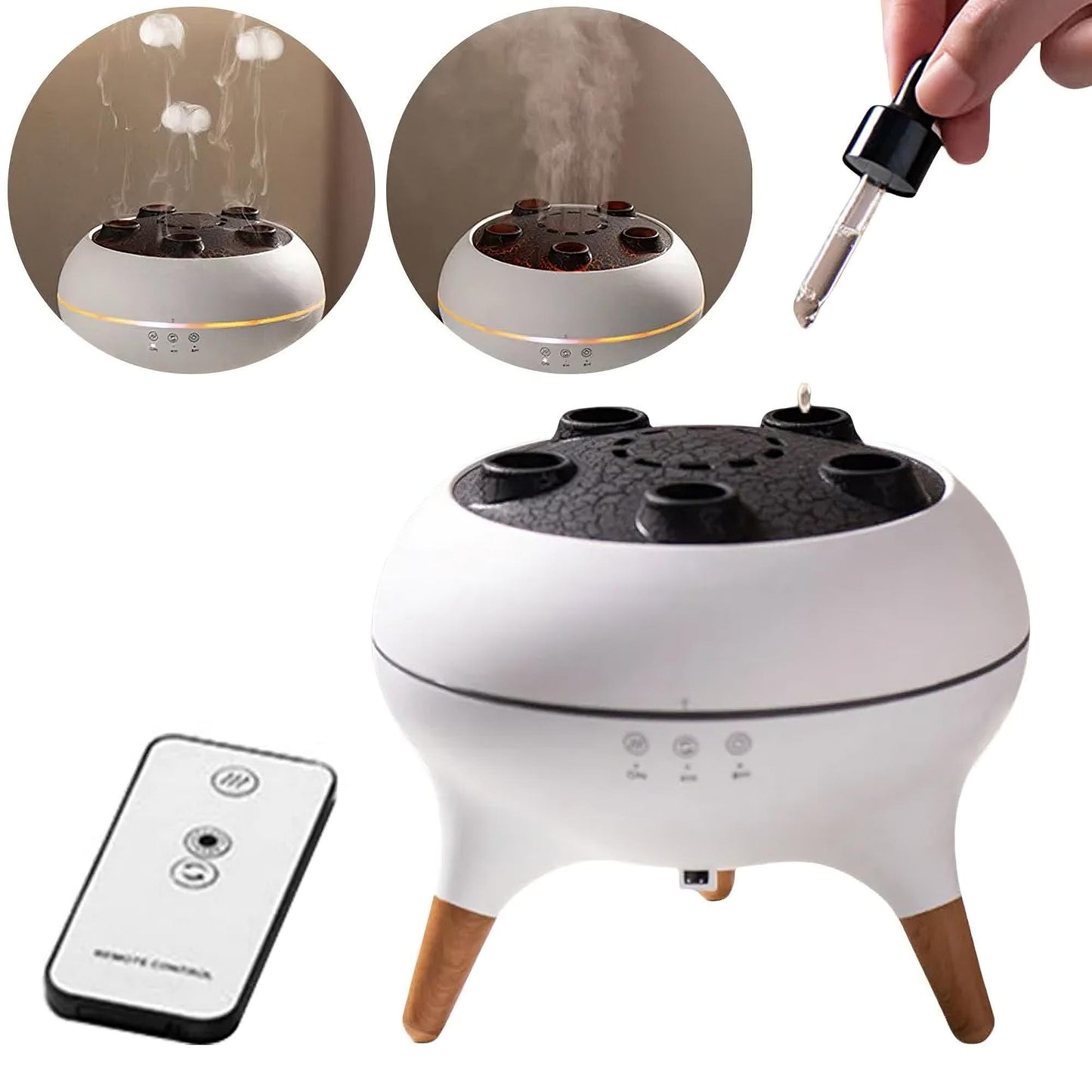 Jellyfish Diffuser – LED Color Changing Aromatherapy Essential Oil Diffuser with Realistic Floating Jellyfish for Home Decor