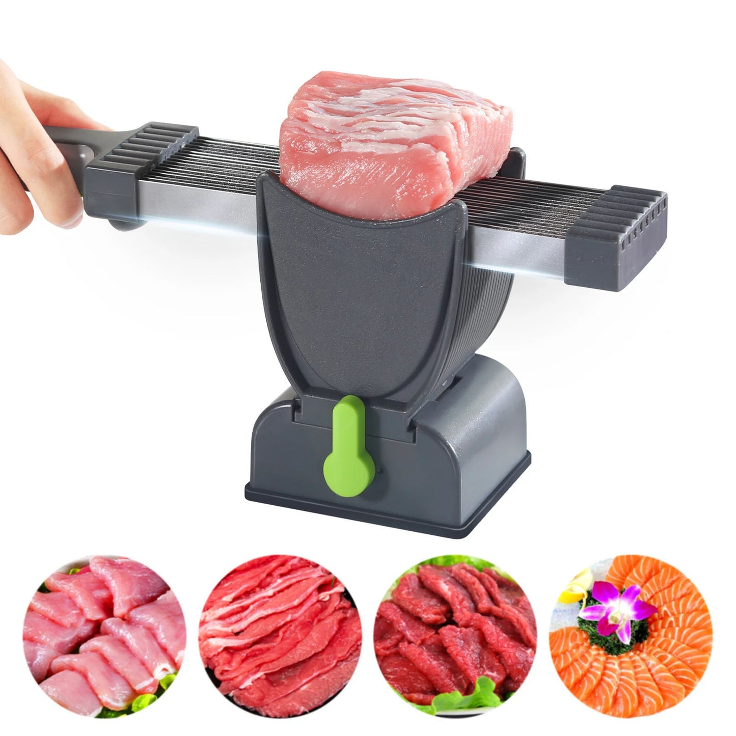 Stainless Steel Fresh Meat Slicer Cutter | Manual Frozen Meat Slicing Machine for Home Kitchen