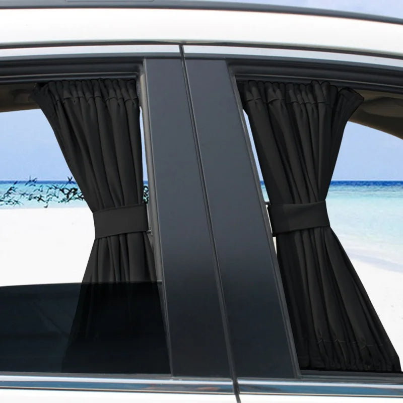 Car Window Curtain Blinds – UV Sun Shade, Privacy Screen, Retractable & Universal Fit for All Vehicles