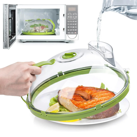 Microwave Food Cover – Collapsible Microwave Plate Lid with Steam Vents for Splatter Protection