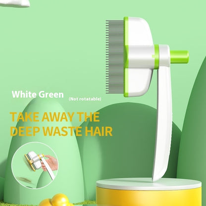 Self-Cleaning Pet Grooming Comb for Cats and Dogs - Hair Removal Brush, Flea Removal, Deshedding Tool for Long Hair Pets