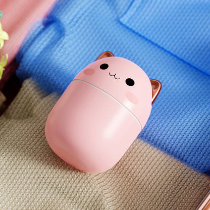 Cute Cat Air Humidifier – Ultra-Silent USB Cool Mist, LED Aromatherapy Diffuser for Office, Bedroom, Car & Home