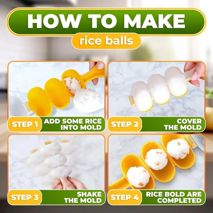 Rice Ball Maker Mold – Non-Stick Sushi Onigiri Shaper Tool for Easy Bento & Snack Prep