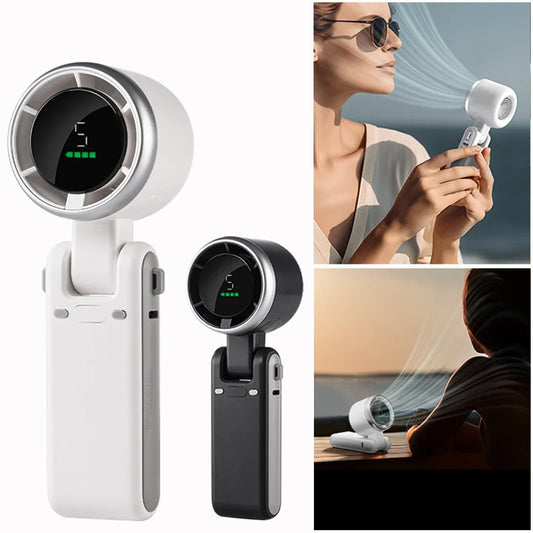Portable Handheld Turbo Fan – High Power Mini USB Rechargeable Cooling Fan for Travel, Outdoor, Desk & Personal Use