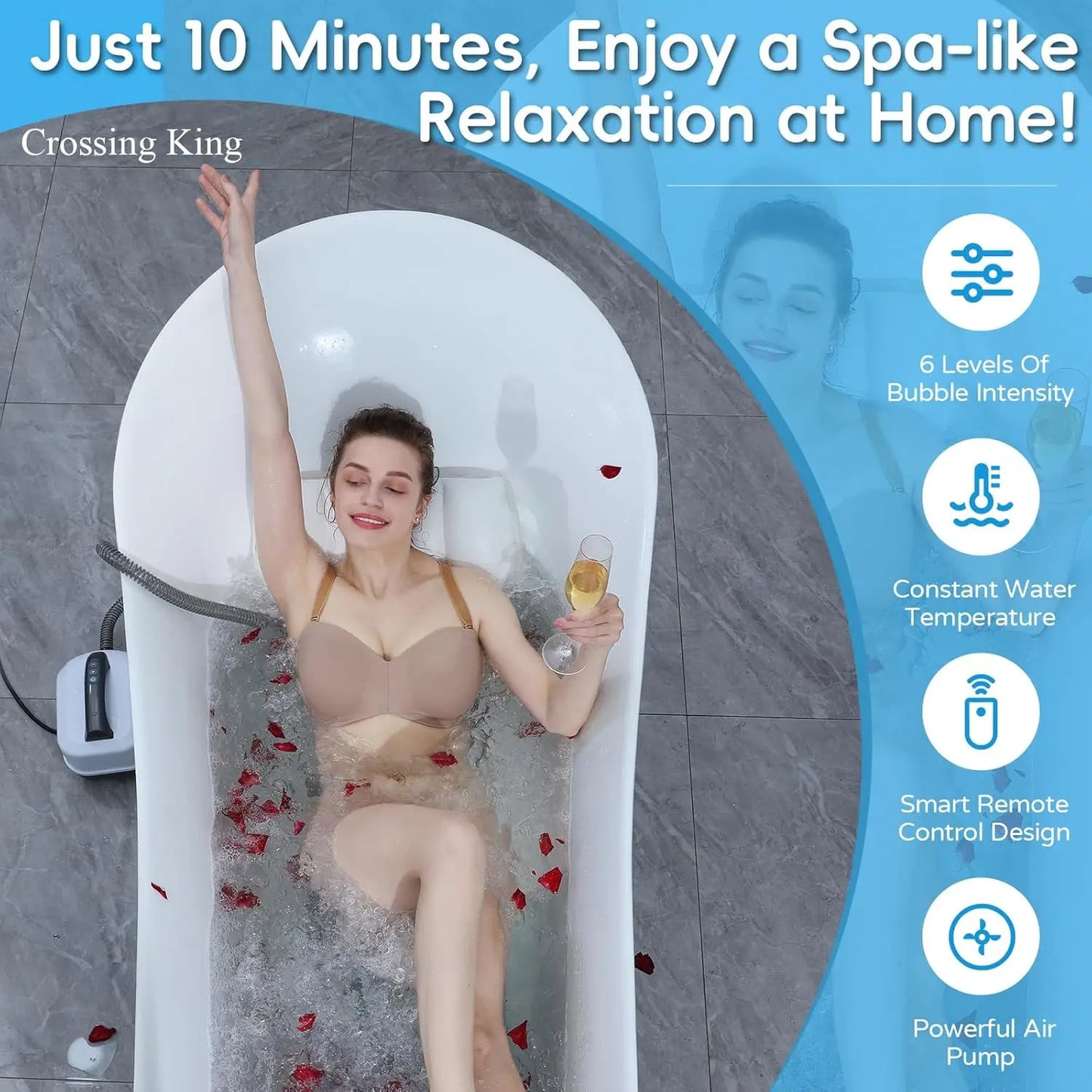 Bath Electric Bubble Mat – Heated Foot Spa Massager with Bubbles for Relaxation, Stress Relief, and Foot Care