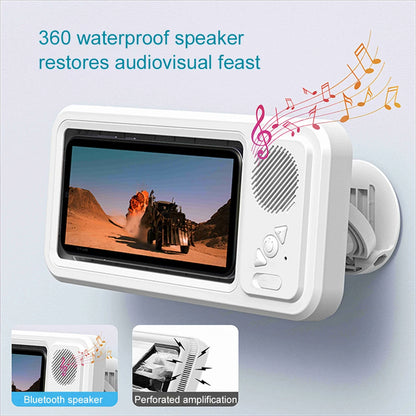 Shower Phone Holder with Speaker – Waterproof Wall Mount Case for Bathroom, Touch Screen & Music