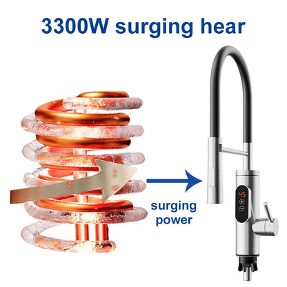 Instant Electric Water Heater Kitchen Faucet, Tankless Hot Water Tap