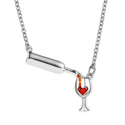 Wine Bottle Necklace – Unique Wine Lover Jewelry, Creative Gift for Women & Men