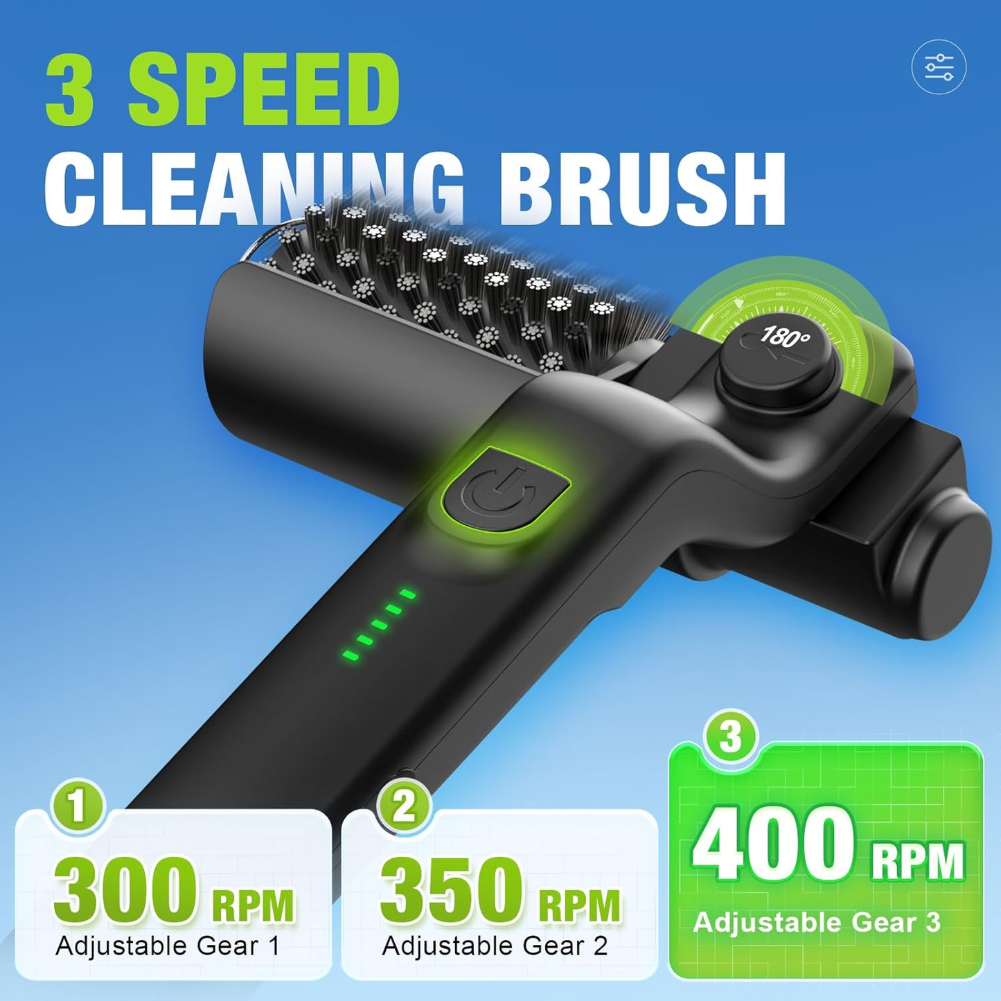 Cordless Electric BBQ Grill Brush, Rechargeable Rotating Bristle Cleaner