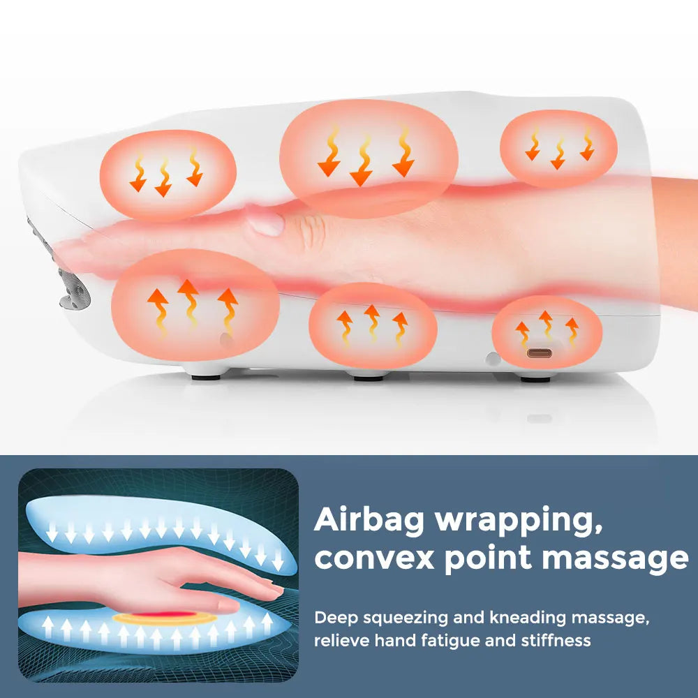 Wireless Electric Hand Massager for Pain Relief, Compression Therapy, Arthritis & Finger Stress