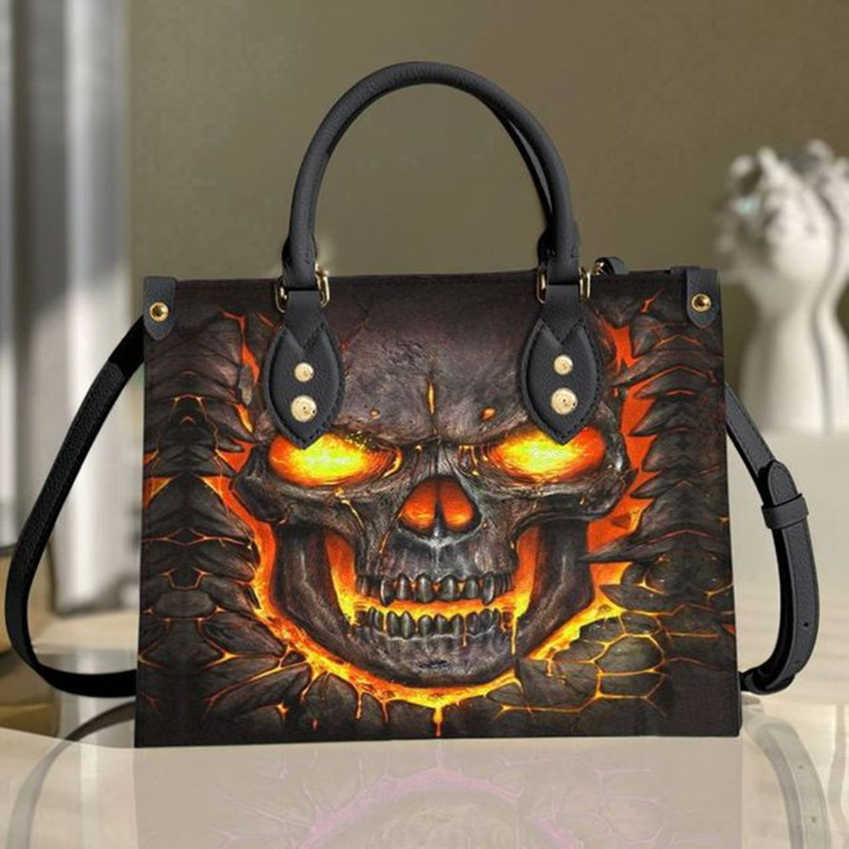 Skull Print Tote Bag