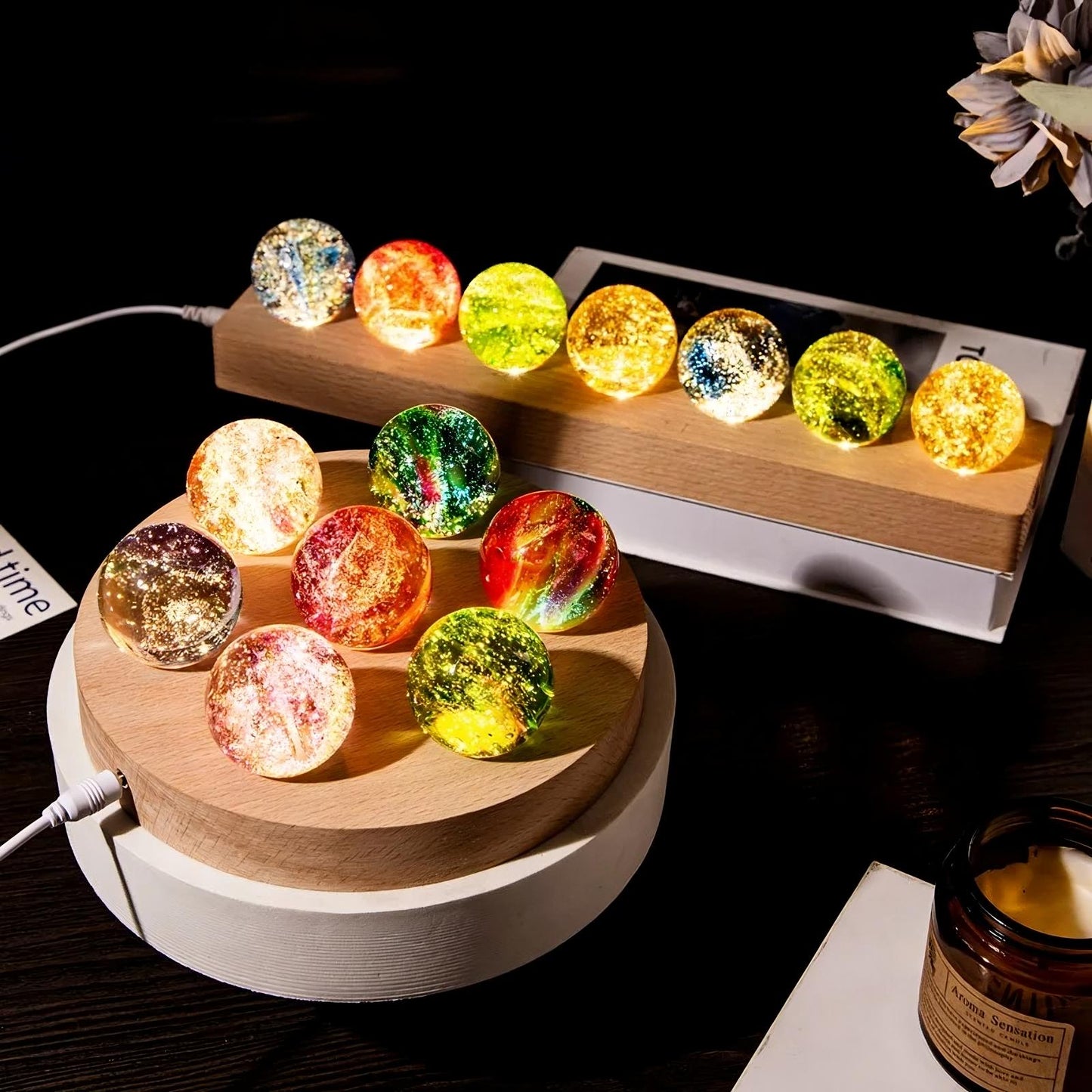 7-Color Glass Crystal Balls for Home Décor, Chakra Healing, Feng Shui & Meditation Decor
