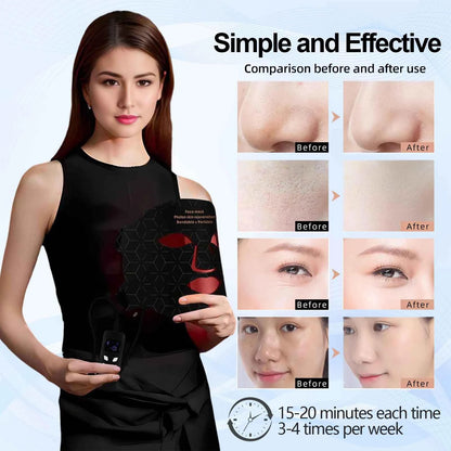 LED Red Light Therapy Mask, Wireless Face Mask with 630nm and 850nm Light