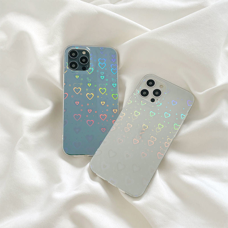 Laser Colorful Love For Double-sided Coated Silicone Phone Case