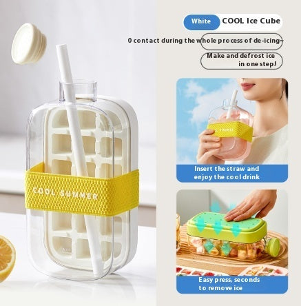 Portable One-Click Instant Ice Maker Cup – Stylish Cooling Mug with Straw & Curling Mold for Drinks