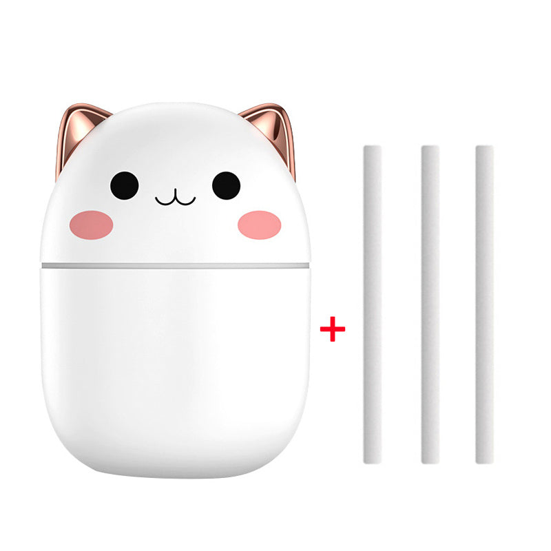 Cute Cat Air Humidifier – Ultra-Silent USB Cool Mist, LED Aromatherapy Diffuser for Office, Bedroom, Car & Home