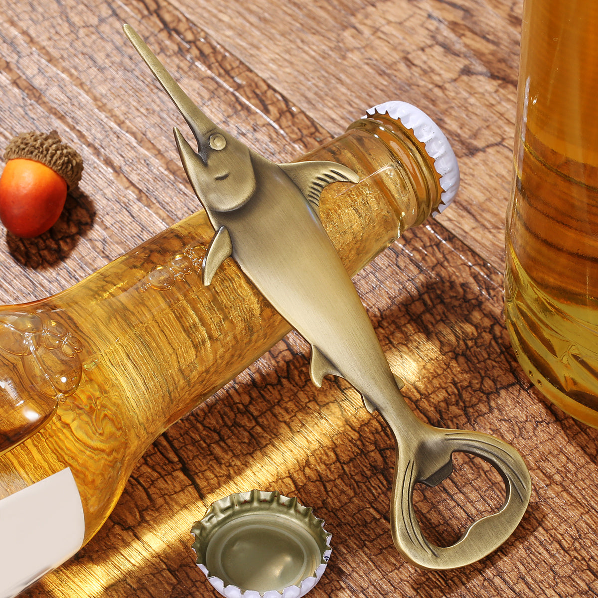 Creative Swordfish Metal Beer Bottle Opener – Unique Kitchen Bar Accessory, Beer Gifts & Gadgets