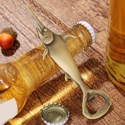 Creative Swordfish Metal Beer Bottle Opener – Unique Kitchen Bar Accessory, Beer Gifts & Gadgets